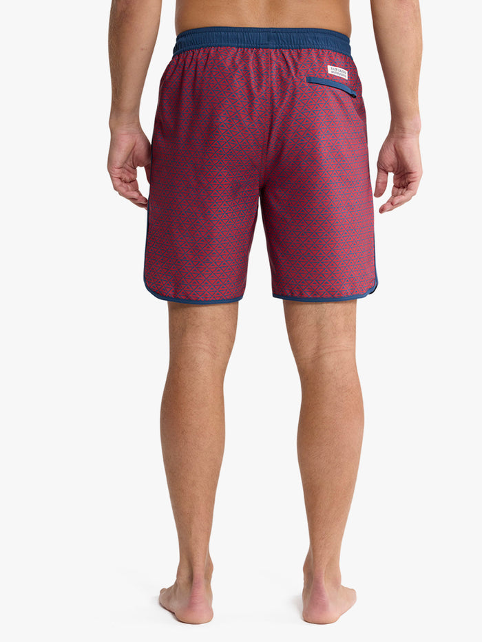Anchor Trunk | Nautical Red Wavy Geo