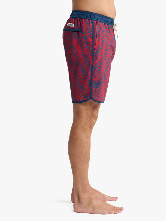 Anchor Trunk | Nautical Red Wavy Geo