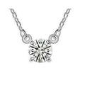 Aria zirconia necklace with square crystal pendant and silver-tone link chain
