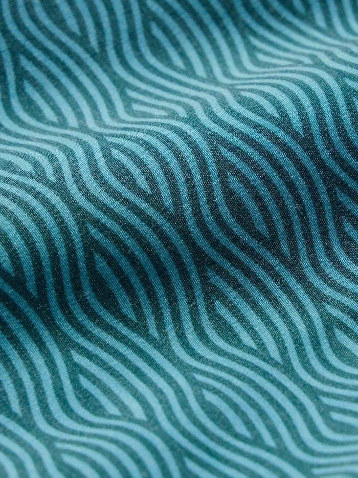 Swatch of green waves fabric