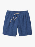 Blue diamond patterned Bayberry Trunk with a drawstring on a white background