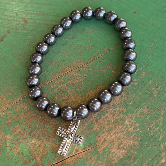 Beautiful Glass Pearl Faith Bracelets