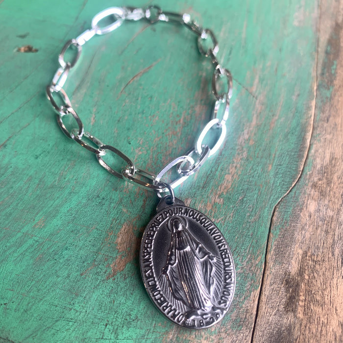 Big Medal Link Necklace or Bracelet