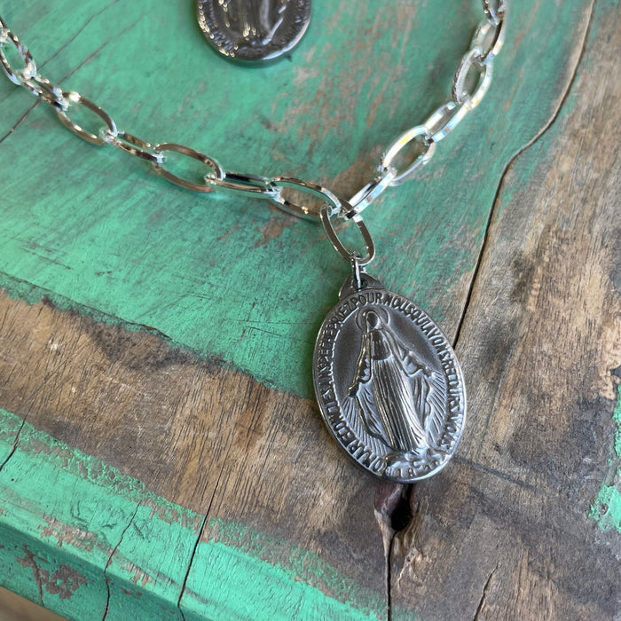 Big Medal Link Necklace or Bracelet