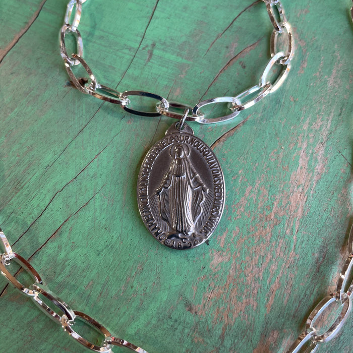 Big Medal Link Necklace or Bracelet