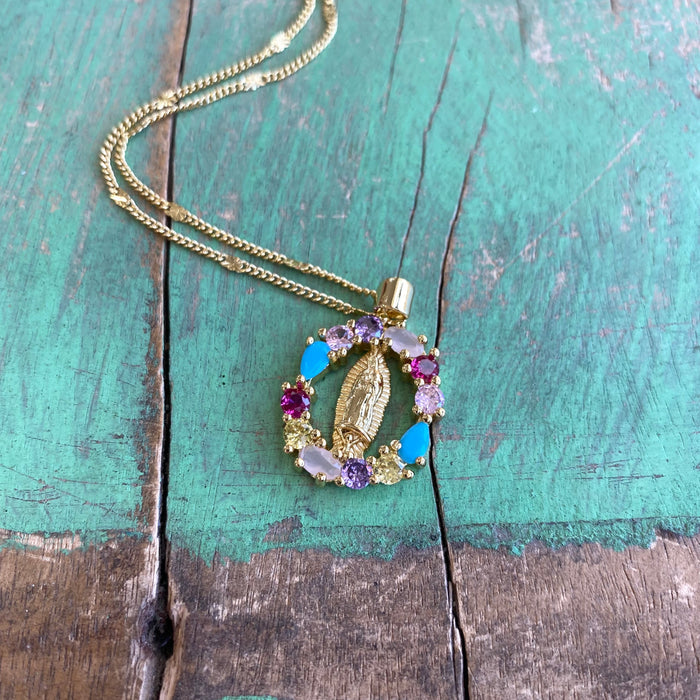 Blessed Mother Necklace and Earrings
