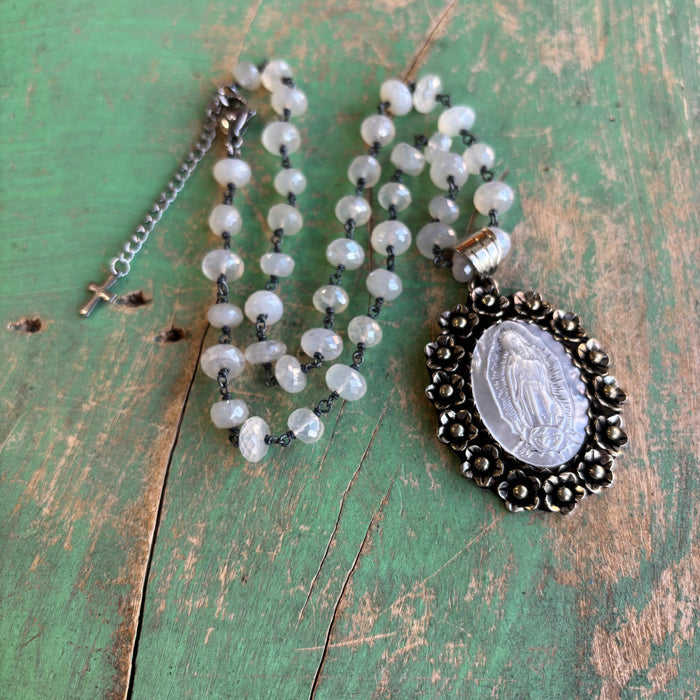 Blooming Mother Mary Shell Necklace or Ring or Pendant
