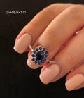 Blue Sapphire ring. Sterling Silver 925 Ring with 0.94CT Natural Diffused Blue Sapphire, promise ring, gift for her