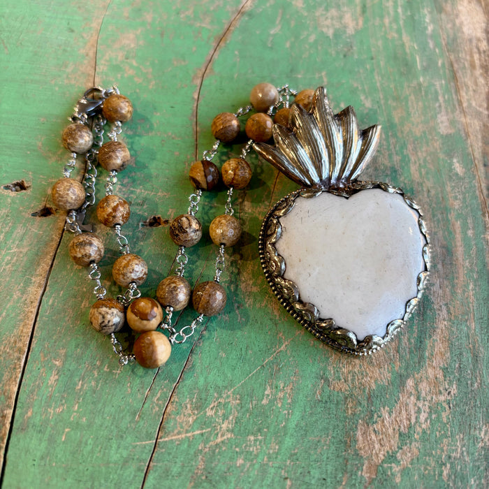 Bold Sacred Heart Necklace, Earrings or Adjustable Ring