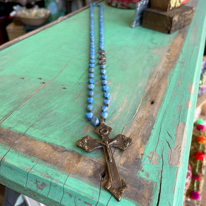 Brass Crucifix Signature Necklace