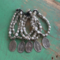 Brushed Silver Plated Miraculous Medal Bracelet