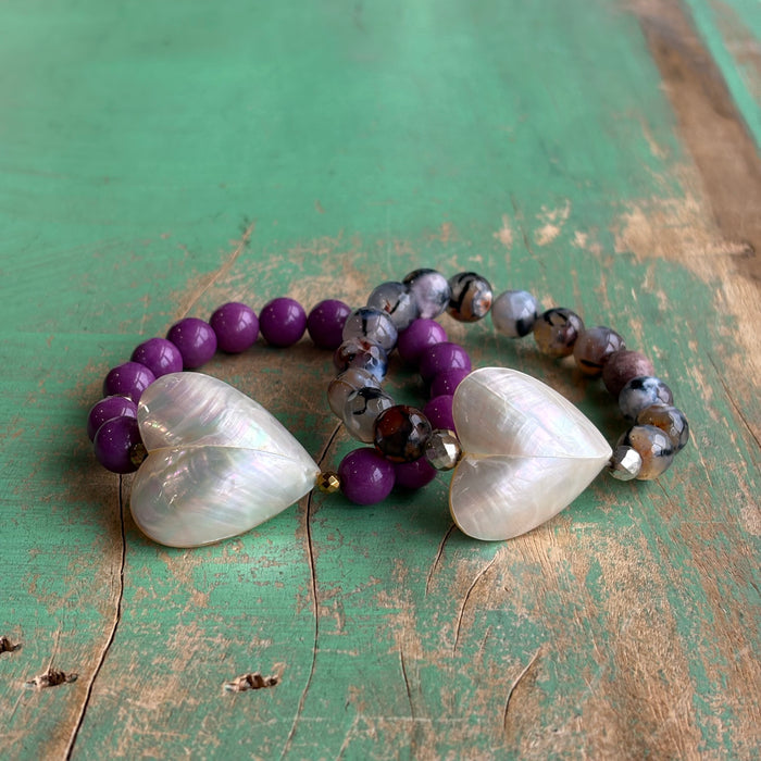 Bubble Shell Heart Bracelet