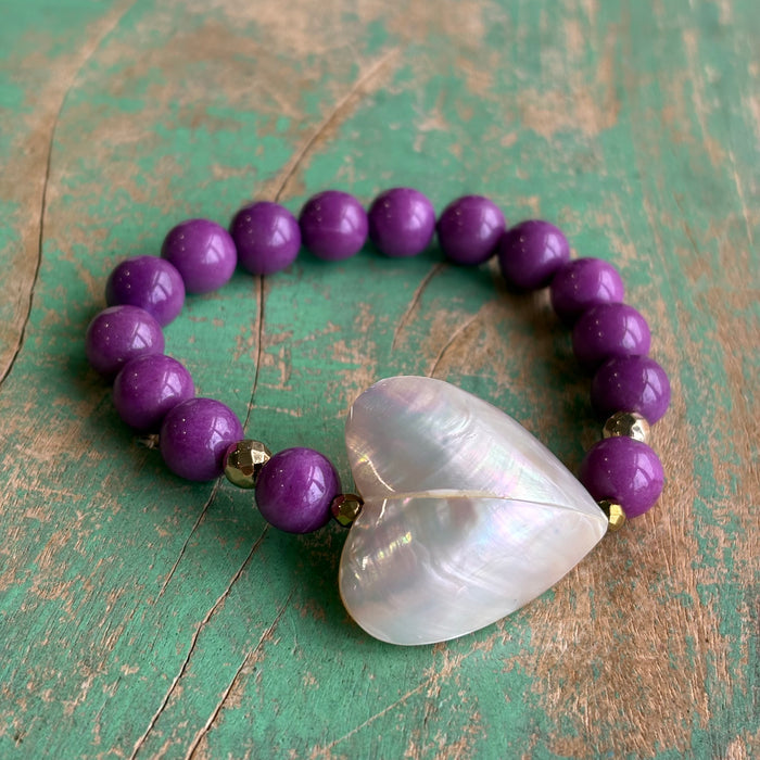 Bubble Shell Heart Bracelet