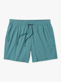 Solid seapine green bungalow trunk with drawstring on a white background.