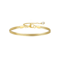 Gold-tone snake chain adjustable bracelet with clasp and small round charm