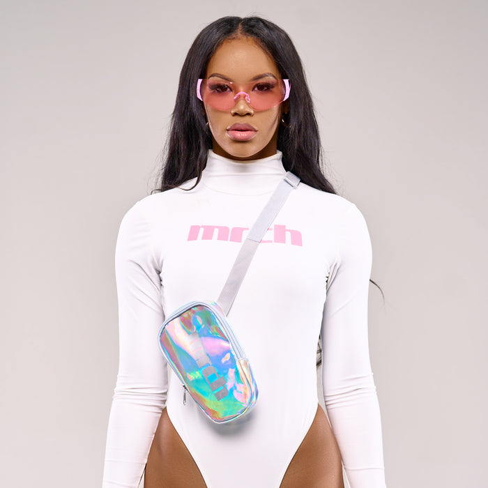 Silver Thigh Bag on Body 7