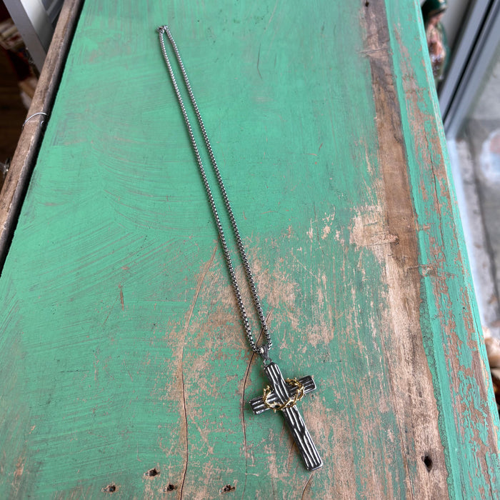 Crown of Thorns Cross Necklace
