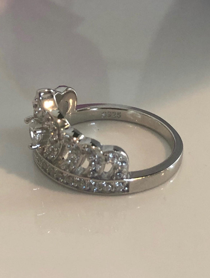 Crown Ring Sterling Silver 925 Queen Crown Ring With 5A CZ Diamonds Gift got her Promise ring