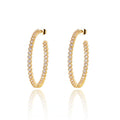 Gold crystal hoop earrings with pavé-style stones