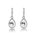 Crystal teardrop earrings with pavé hoop and large faceted drop pendants