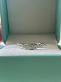 Curved CZ Diamond Stacking Band, Yellow Gold over Sterling Silver wedding band