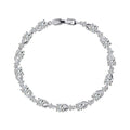 Silver tennis bracelet with round cubic zirconia stones and hinged clasp