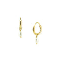 Dainty Sea Goddess pearl sleeper earrings gold with 4mm freshwater pearls designed in Broome Western Australia