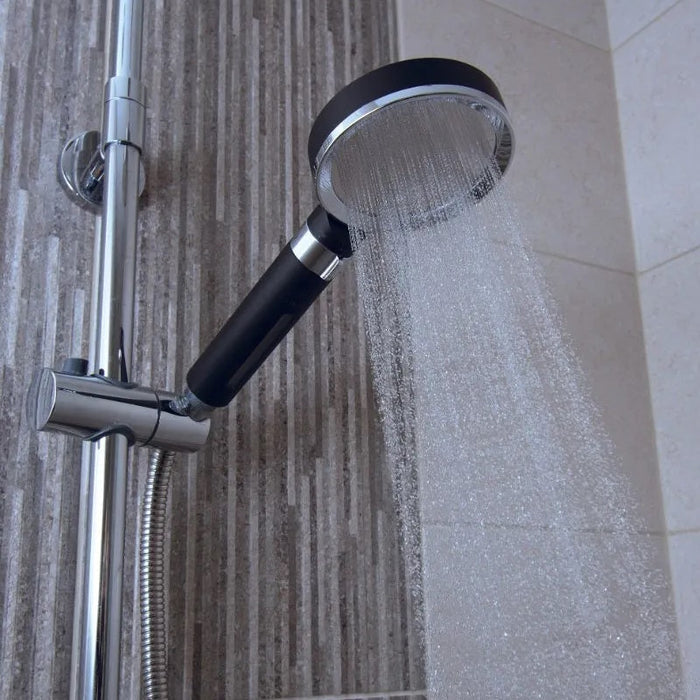 black shower head