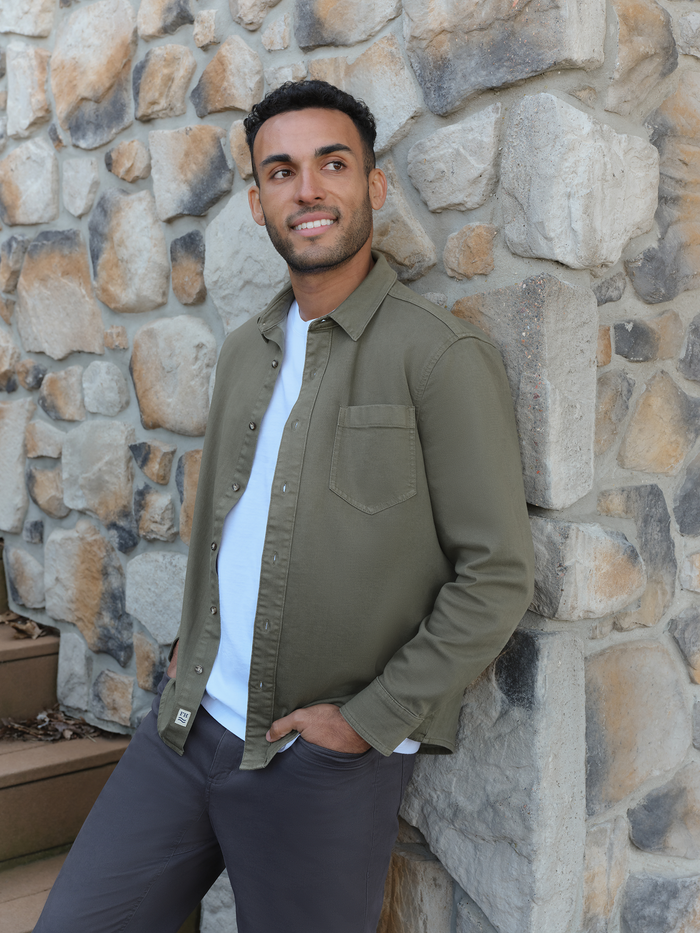 Driftwood Denim Shirt | Olive Overdye