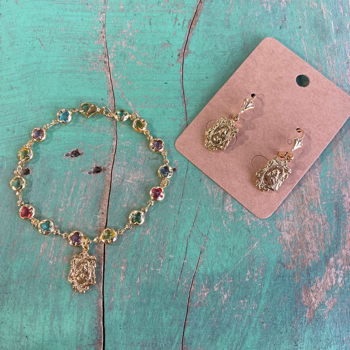 Easter Scapular Bracelet and Earrings