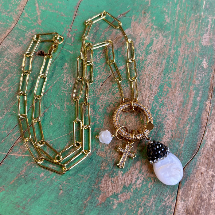 Elizabeth Paperclip Drop Necklace