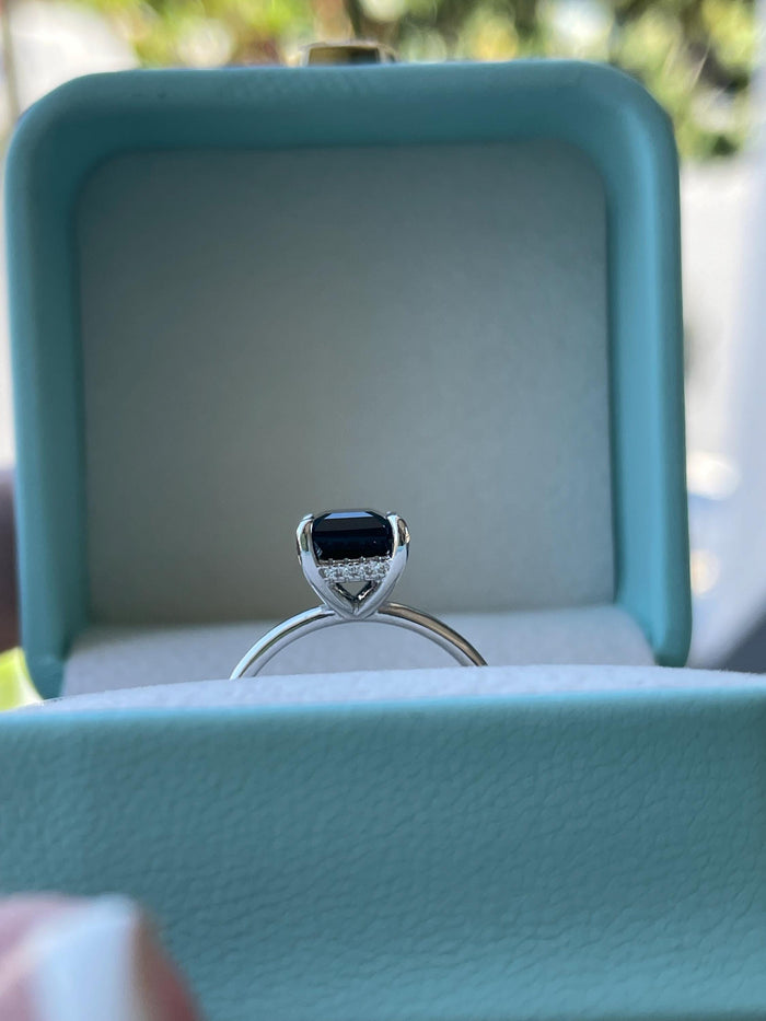 Emerald Cut Black Onyx Ring: Yellow Gold Vermeil Sterling Silver
