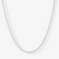 Silver snake chain necklace with sleek rounded link design