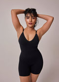 mid thigh bodysuit shaper black color