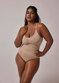 snatched bodysuit shapewear in beige color