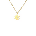 Gold paw print pendant necklace with small paw charm on link chain