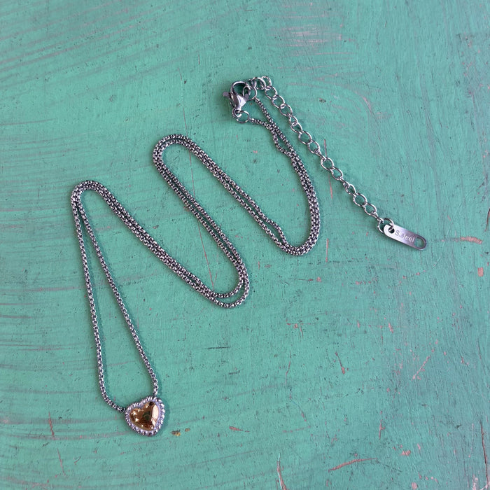 Faithful Love Two Tone Necklace or Earrings