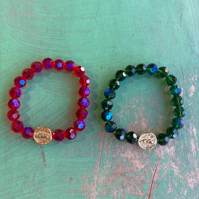 Festive Crystal Gold Our Lady of Guadalupe Bracelet
