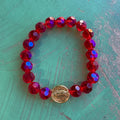 Festive Crystal Gold Our Lady of Guadalupe Bracelet