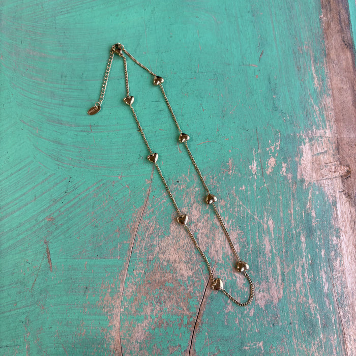 Floating Hearts Hold Stainless Steel Necklace