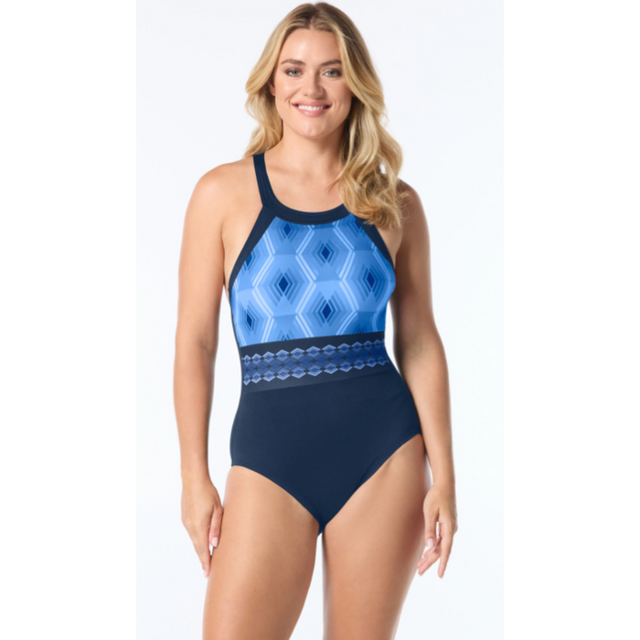 Gabar Prisms High Neck One Piece G7P441