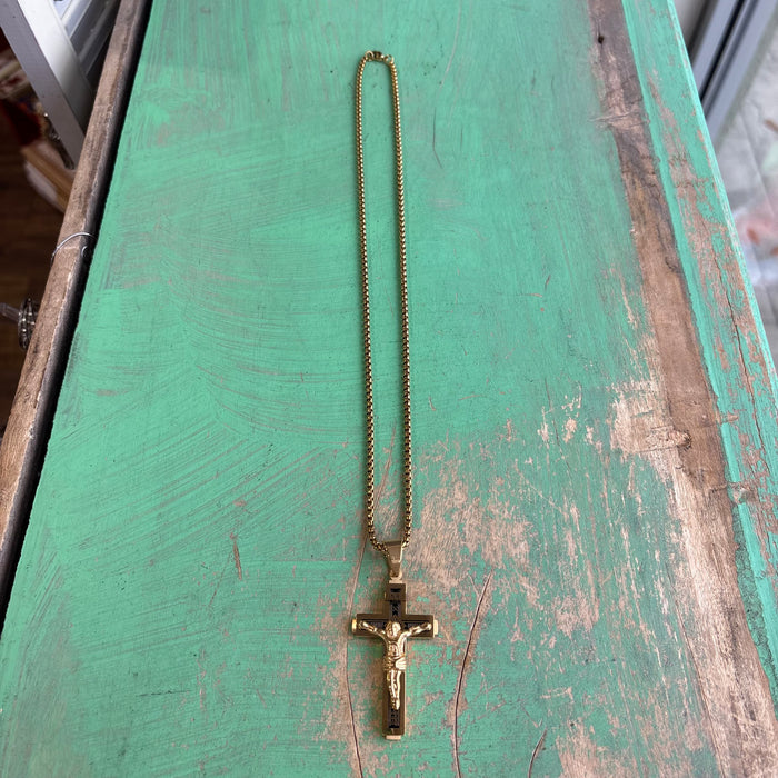 Gold Crucifix Chain Necklace
