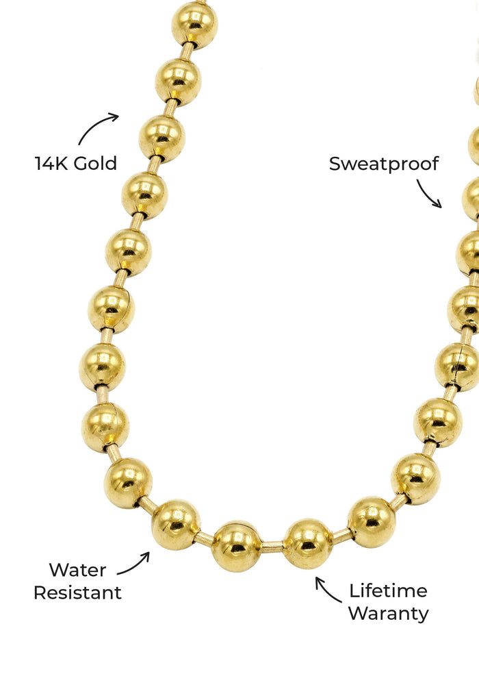 Gold Jewelry -  Mens 14K Gold Chain Dog Tag