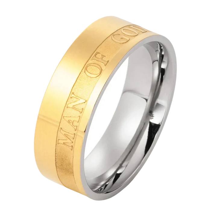 Gold "Man of God" Ring