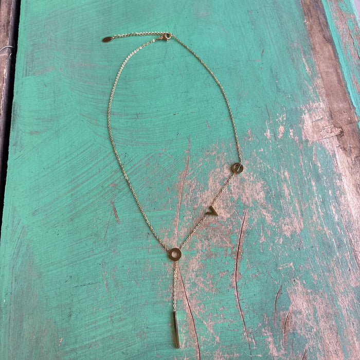 Gold Stainless Steel Love Drop Chain
