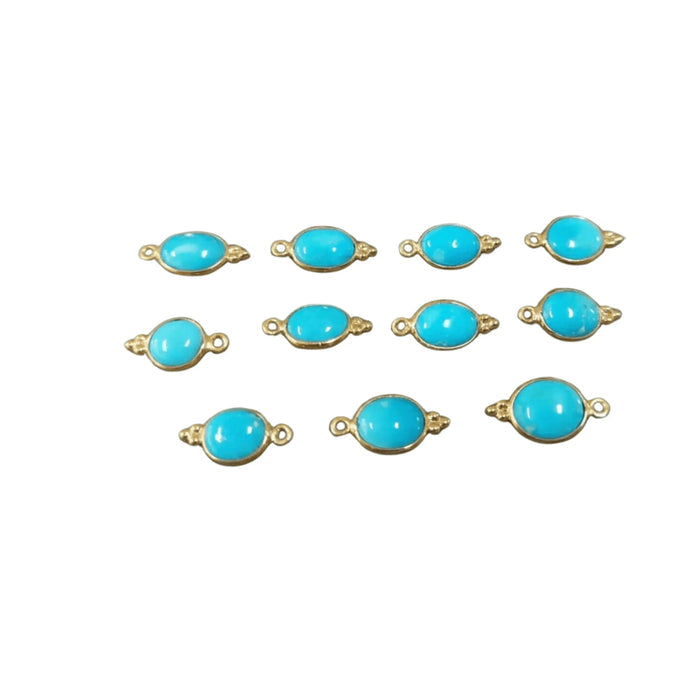 Gold Vermeil Arizona Blue Turquoise Charm Handmade - K Jewelry Accessories