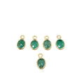 Gold Vermeil Zambian Emerald Charm Flat Jump Ring - K Jewelry Accessories