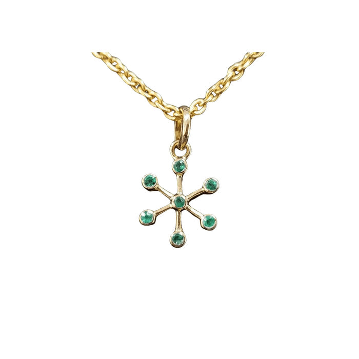 Gold Zambian 18k Emerald Floral Pendant Charm - K Jewelry Accessories