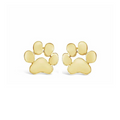 Gold paw print stud earrings with cluster design, rounded paw pad shape