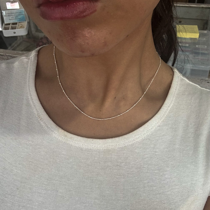 Halo Adjustable Necklace Silver | Sterling Silver Chain Necklace